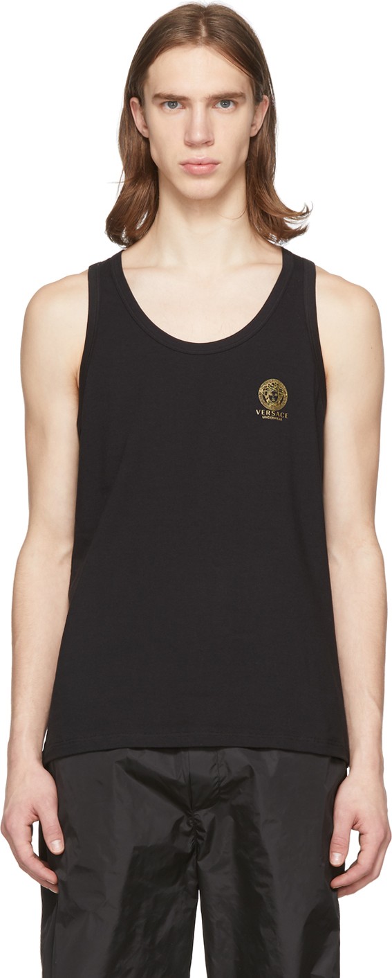 Versace Black Logo Tank Top