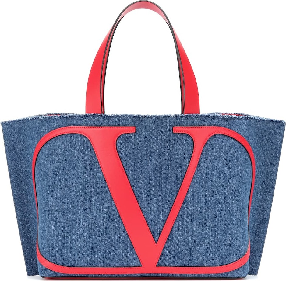 Valentino Valentino Garavani VLOGO denim tote
