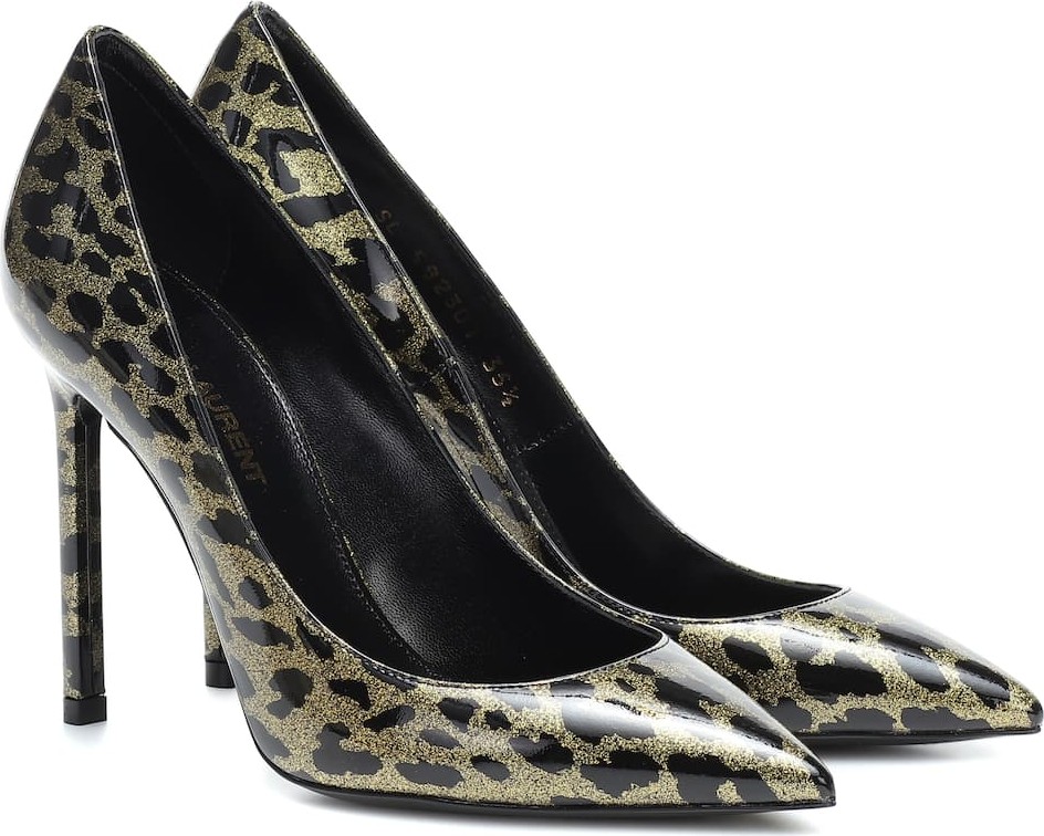 Saint Laurent Anja 105 leopard-print leather pumps