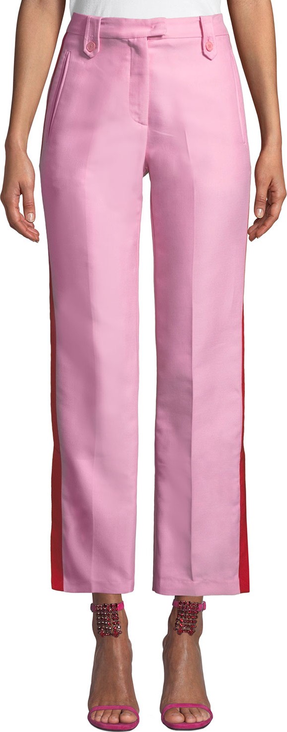 Pinko Side-Stripe Straight-Leg Tuxedo Pants