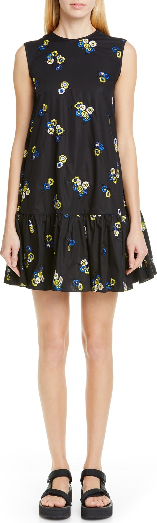 Cecilie Bahnsen Lala Embroidered Trapeze Dress