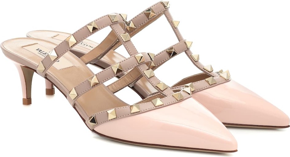 Valentino Valentino Garavani Rockstud patent leather mules