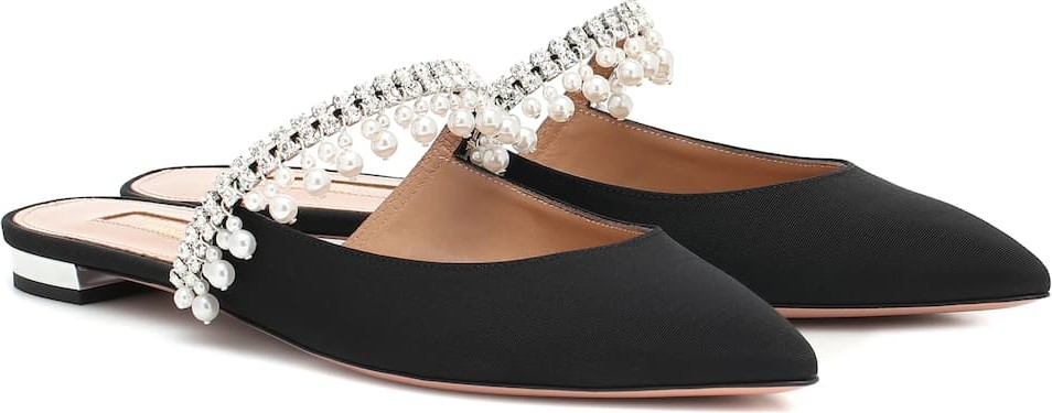 Aquazzura Exquisite embellished flat mules