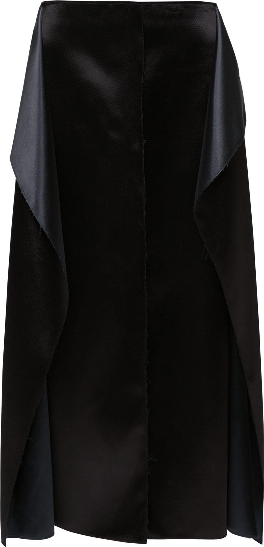 THE ROW Okif bonded hammered-satin ruffled midi skirt