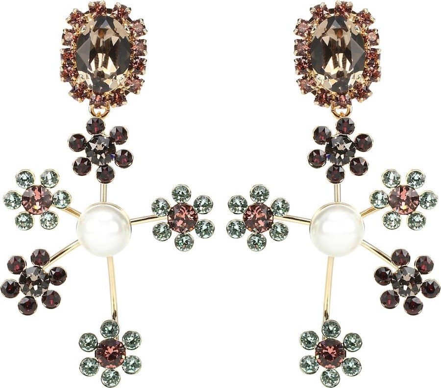 Erdem Floral Cluster clip-on earrings