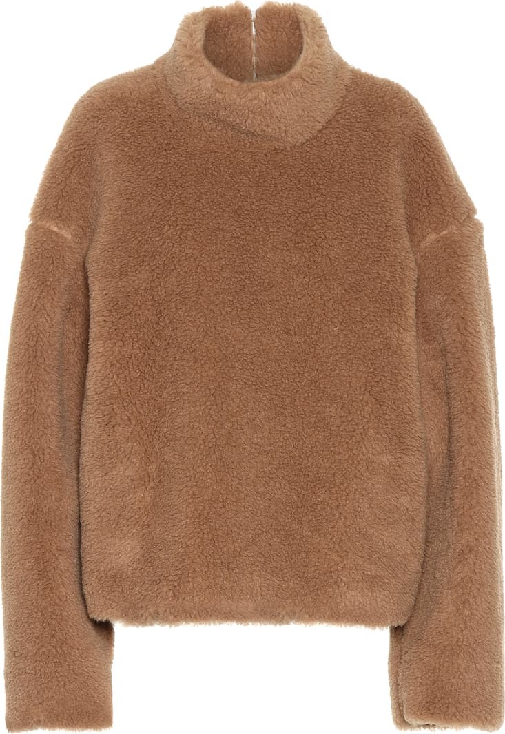 Jil Sander Wool teddy mockneck sweater