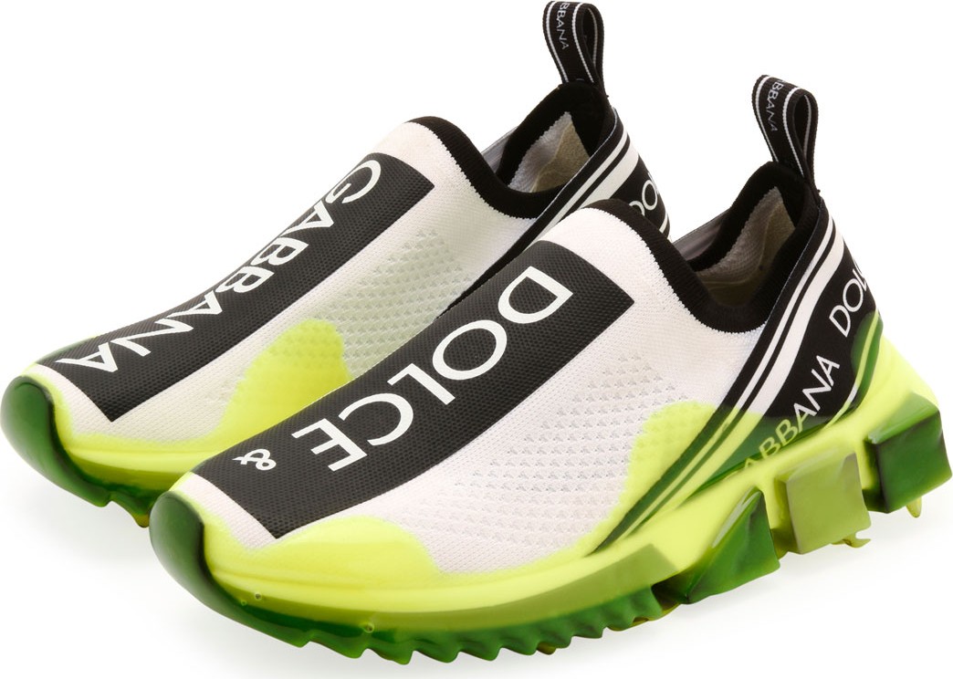 Dolce & Gabbana Men's Sorrento Dipped Knit Trainer Sneakers