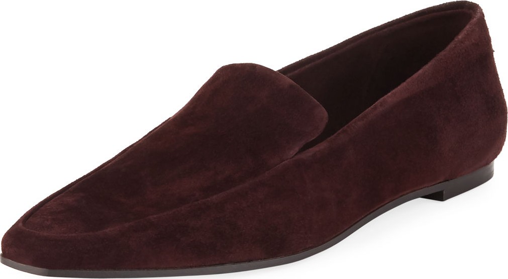 THE ROW Minimal Flat Suede Loafers