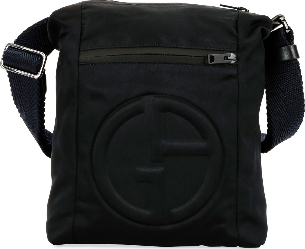 Giorgio Armani Men's Logo-Embossed Crossbody Bag