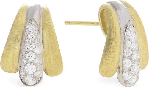 Marco Bicego Legami 18k Diamond Huggie Hoop Earrings
