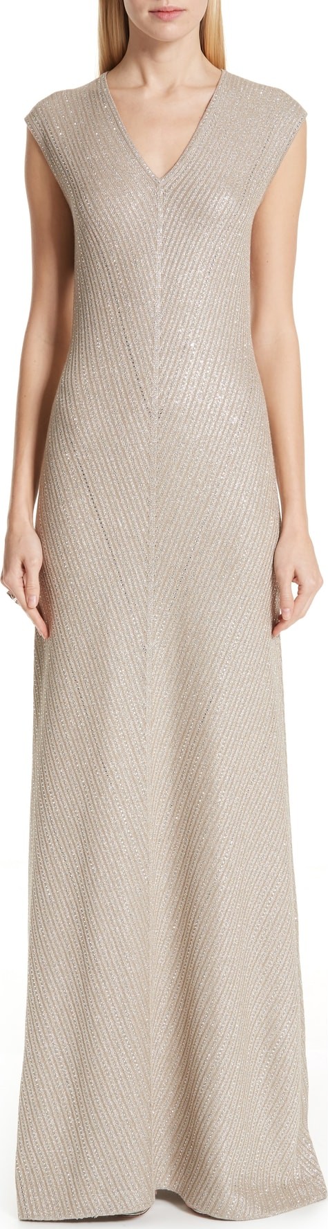 St. John Brielle Knit V-Neck Gown