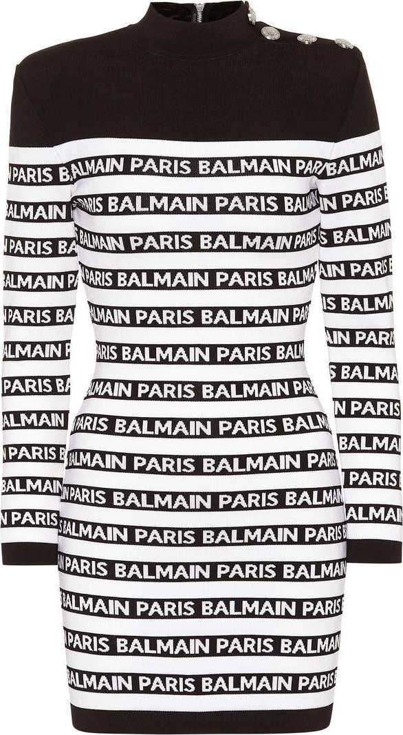 Balmain Striped knit minidress