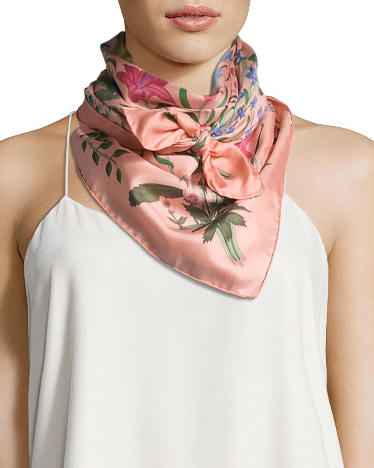 Gucci New Flora Silk Twill Scarf