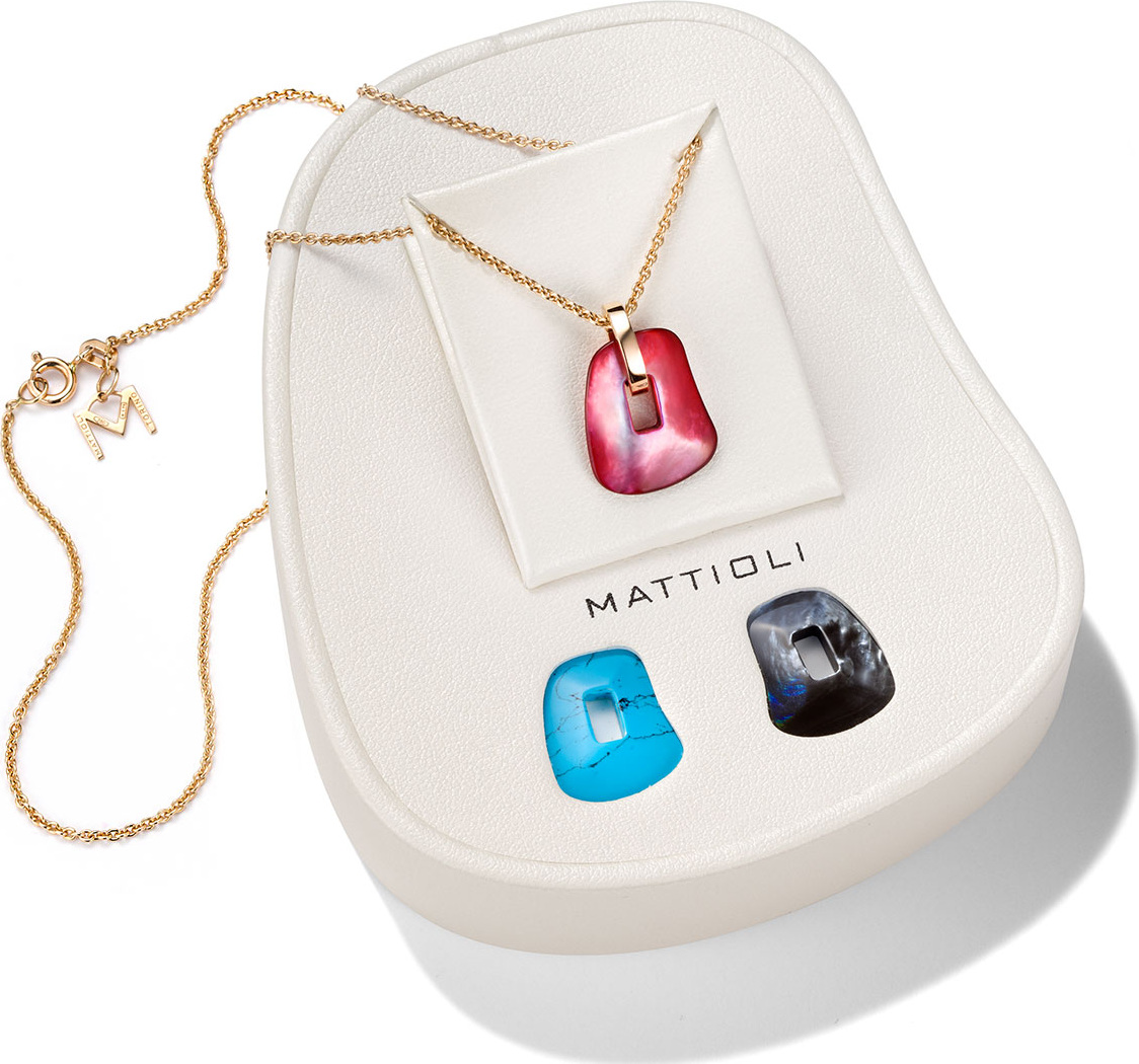 Mattioli 18k Rose Gold Puzzle Necklace with 3 Pendants