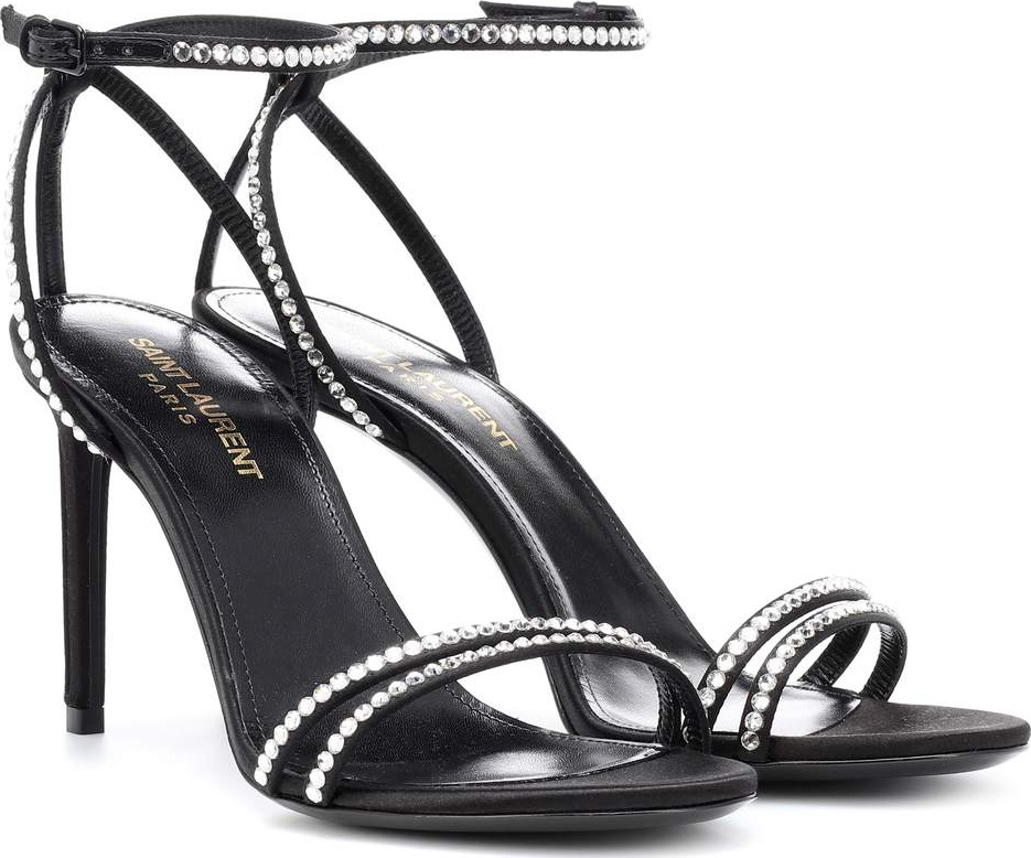 Saint Laurent Robin 85 embellished satin sandals