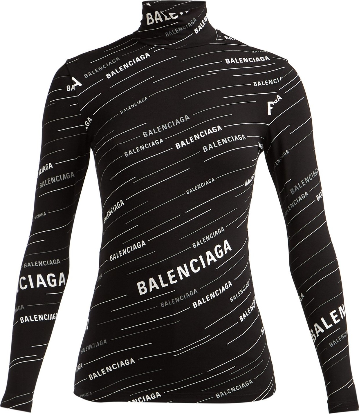 Balenciaga Logo-stripe high-neck top