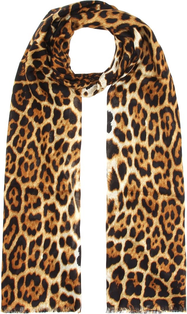 Saint Laurent Leopard print silk scarf Saint Laurent Leopard print silk scarf