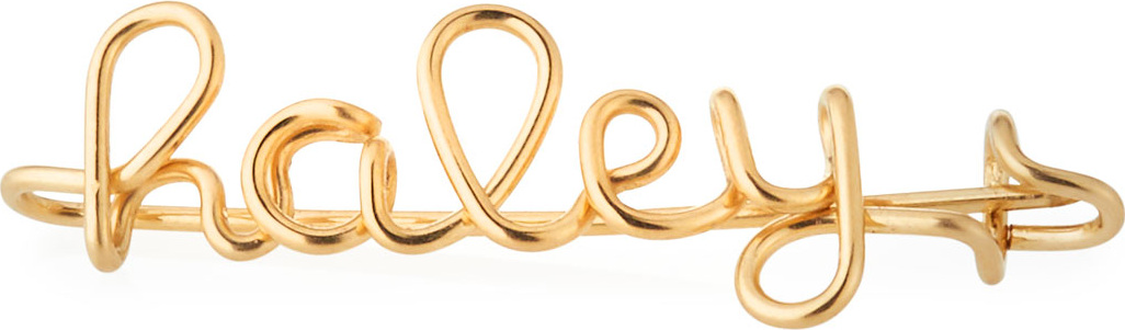 Atelier Paulin Personalized 15-Letter Wire Brooch, Yellow Gold Fill
