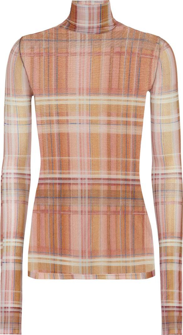 Acne Studios Madras plaid turtleneck top
