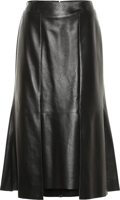 Alexander McQueen Leather midi skirt