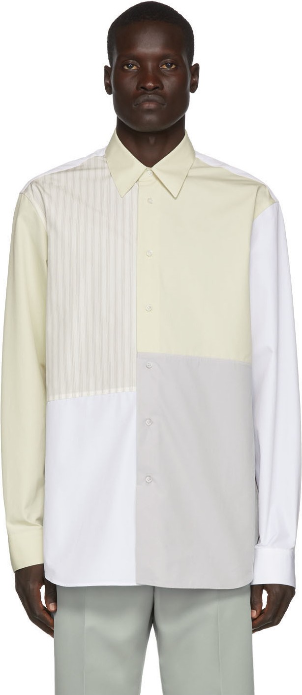 Jil Sander White & Beige Tilt Straight Fit Shirt