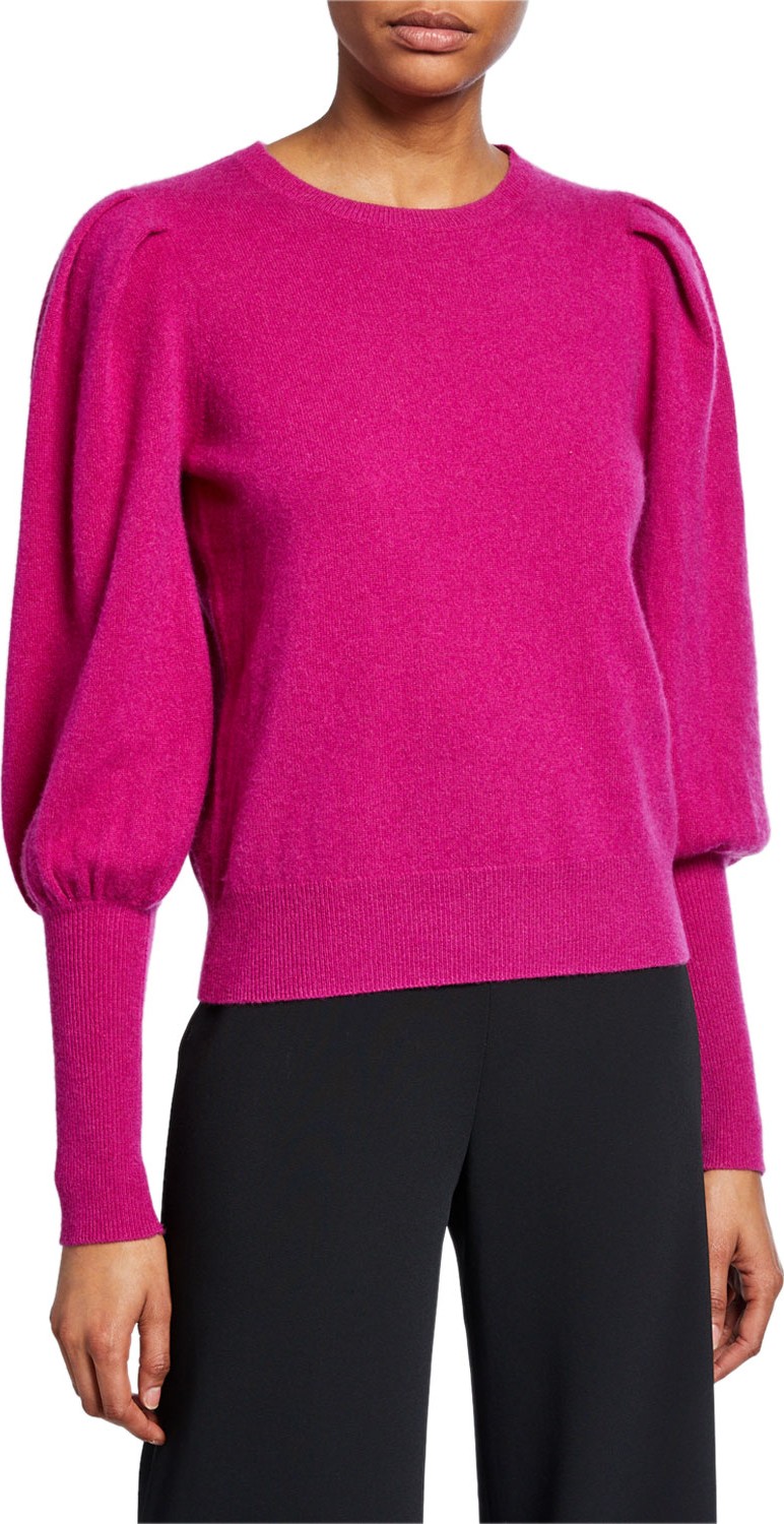 Jonathan Simkhai Cashmere Puff-Sleeve Sweater