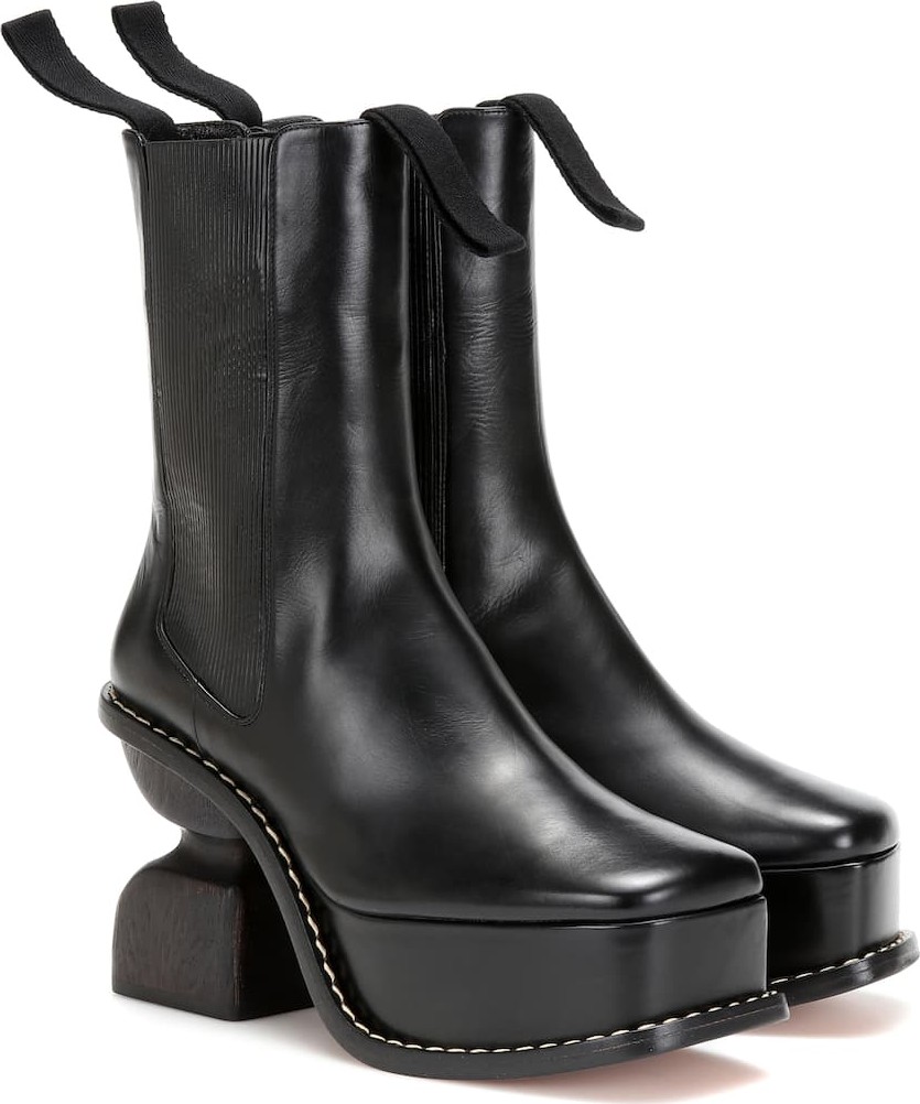 LOEWE Platform 100 leather ankle boots
