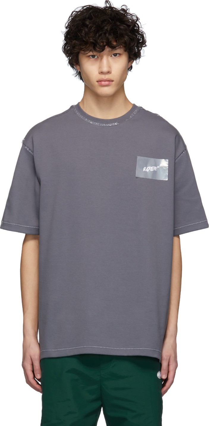 ADER error Grey Vinyl T-Shirt