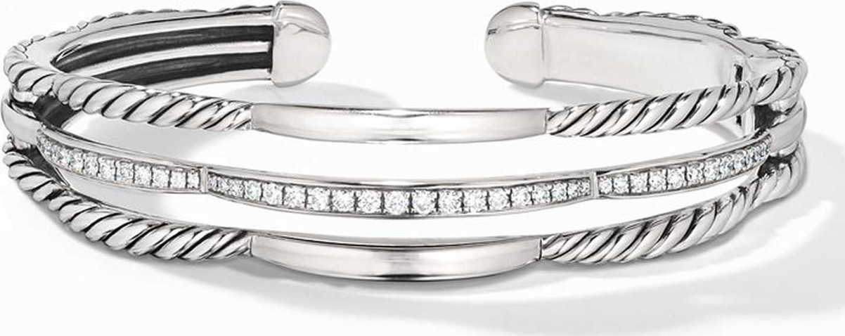 David Yurman Tides 3-Row Cuff Bracelet with Diamonds