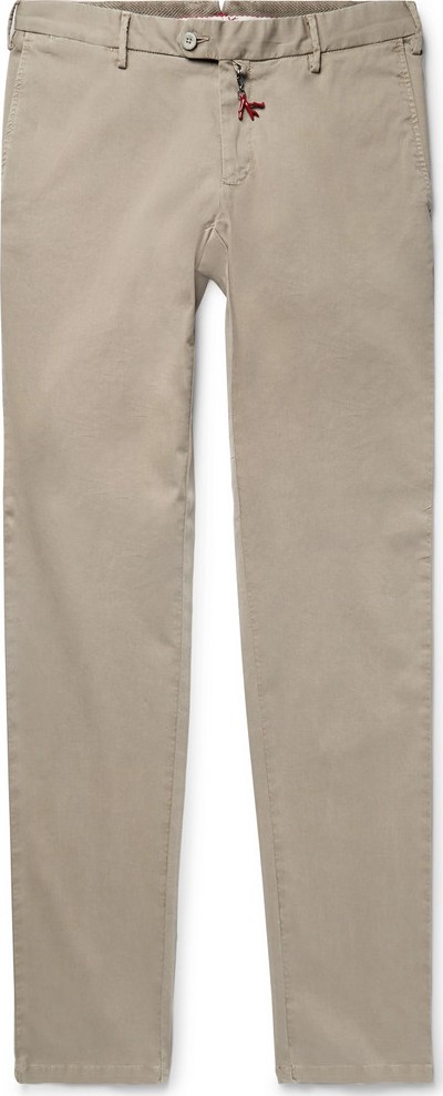 Isaia Slim-Fit Stretch-Cotton Twill Chinos