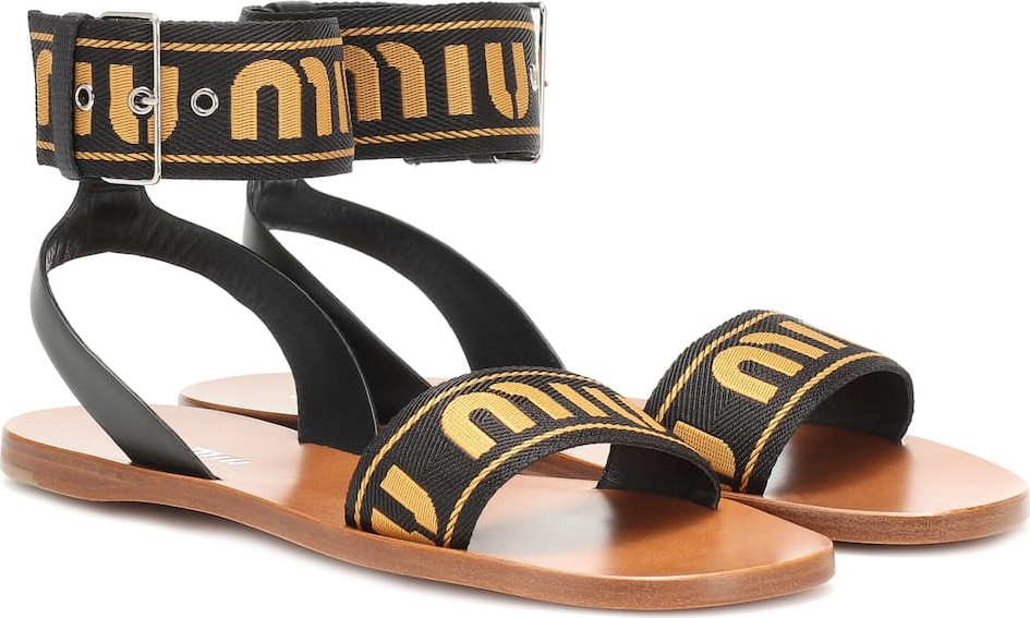 Miu Miu Logo leather sandals