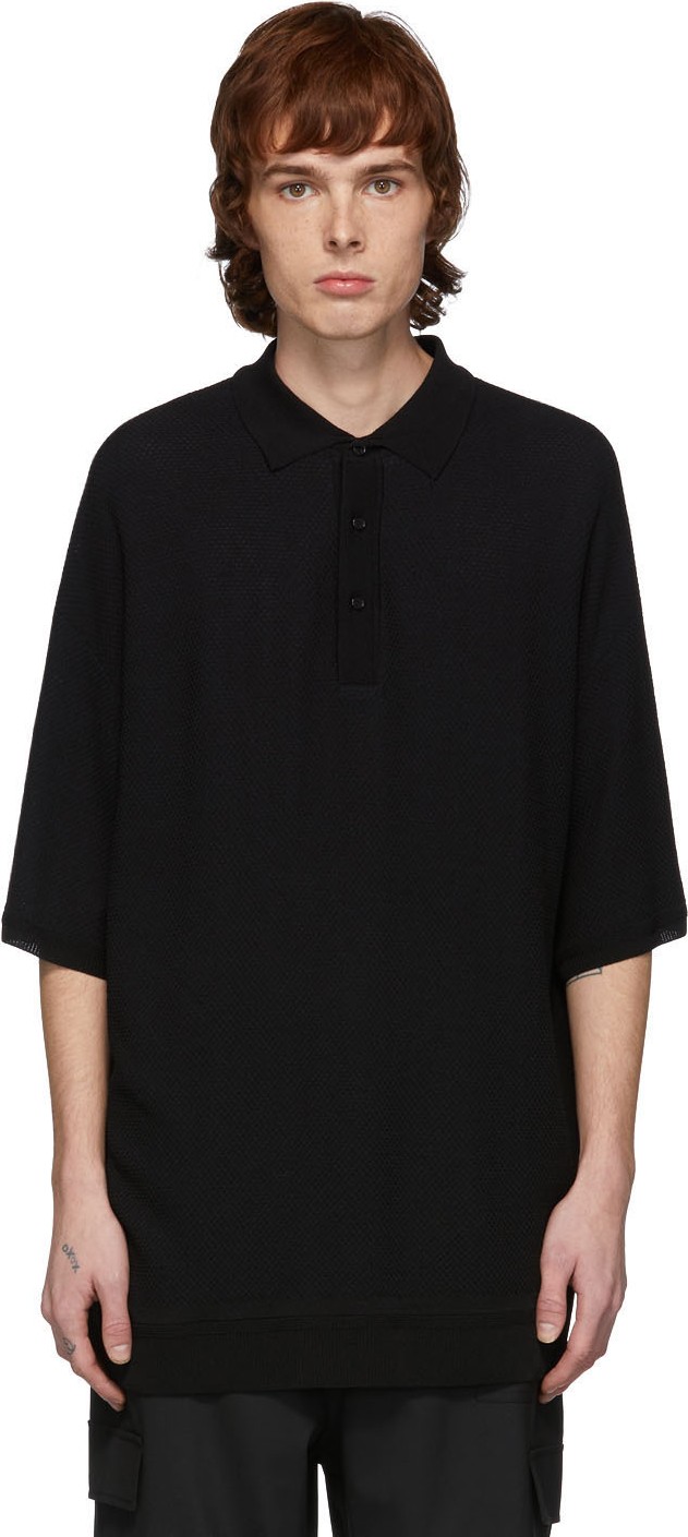 Juun.J Black Oversized Polo
