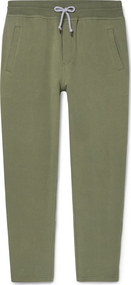 Brunello Cucinelli Tapered Fleece-Back Stretch-Cotton Jersey Sweatpants