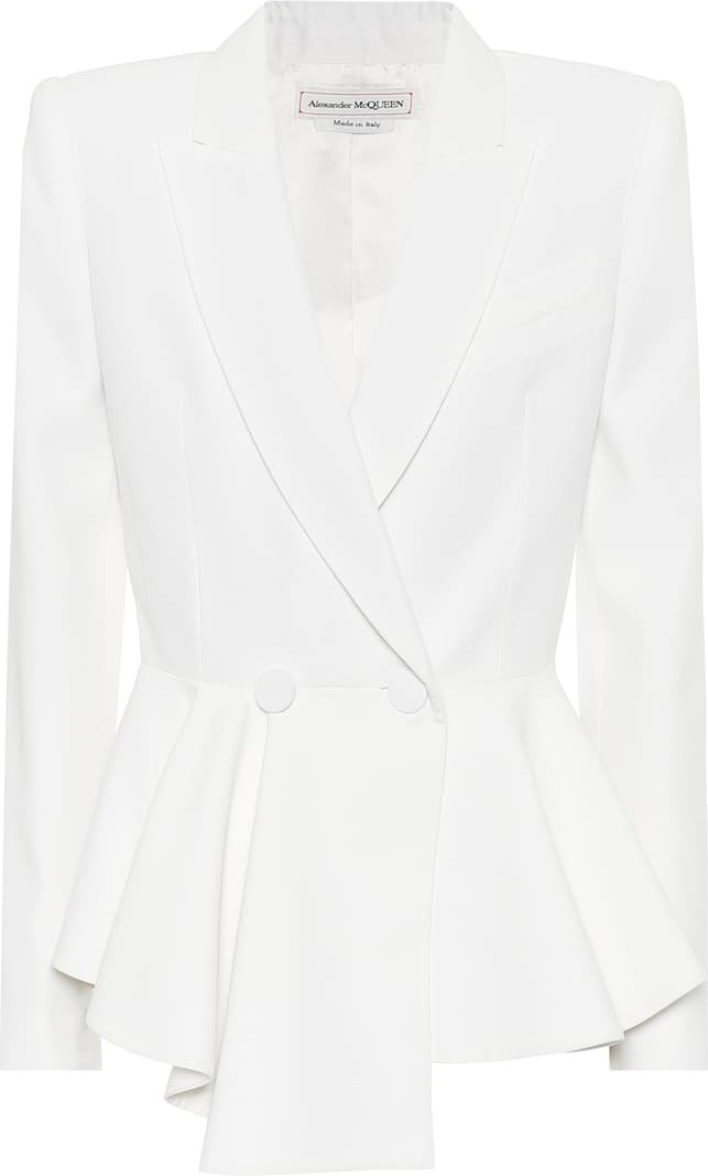 Alexander McQueen Crêpe peplum blazer
