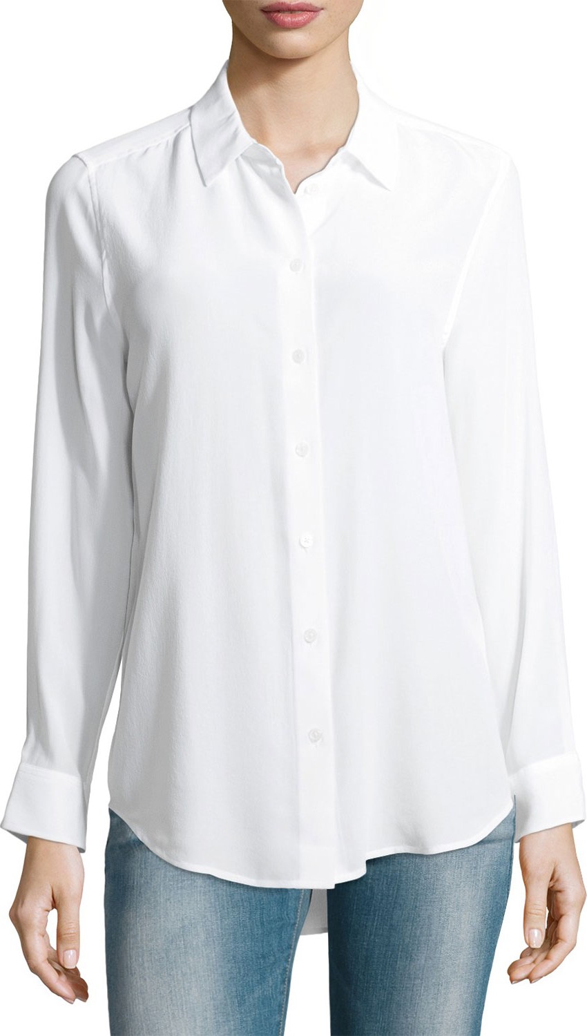 Equipment Essential Long-Sleeve Silk Shirt