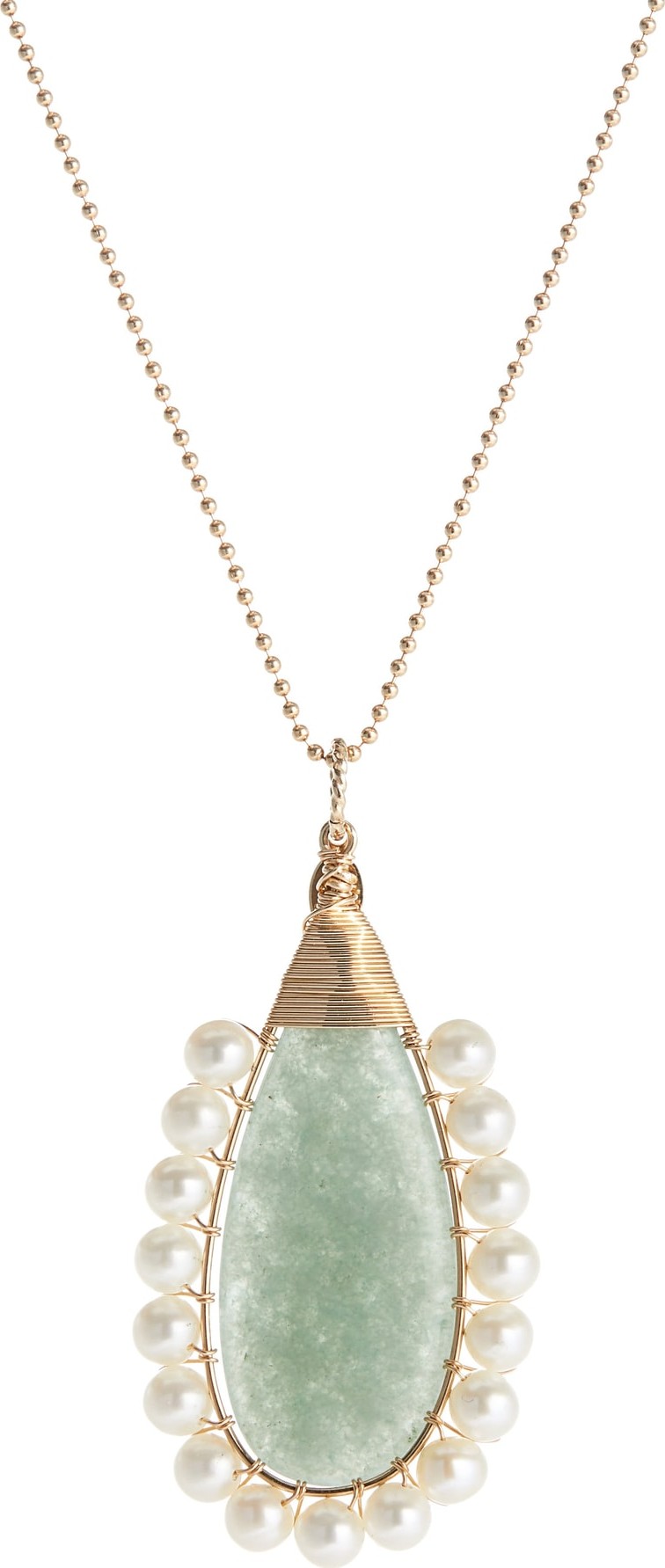 Beck Jewels Lolita Green Aventurine & Freshwater Pearl Pendant Necklace