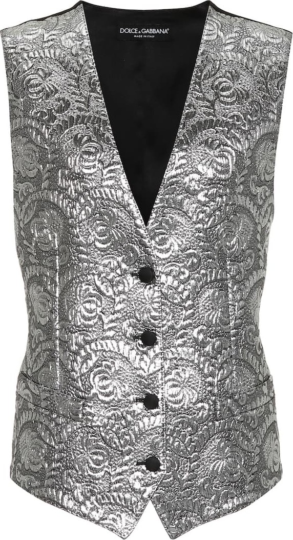 Dolce & Gabbana Metallic silk-blend jacquard vest