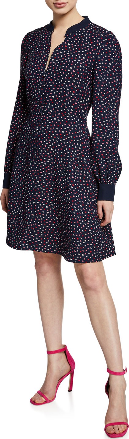 Kate Spade New York lips long-sleeve crepe dress