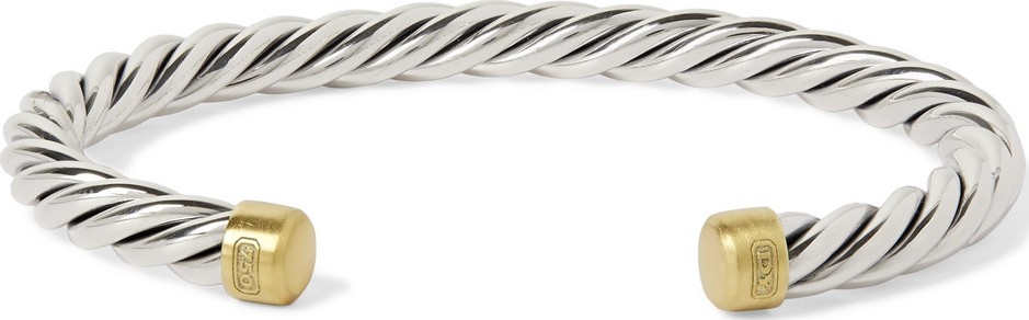 David Yurman Cable Sterling Silver and 18-Karat Gold Cuff