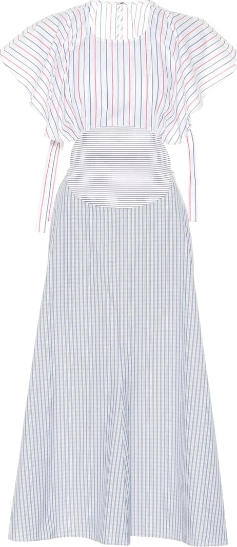 Rosie Assoulin Venn Diagram striped cotton dress