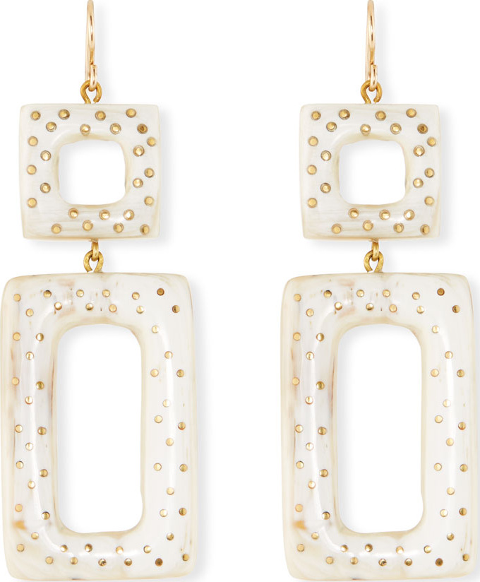 Ashley Pittman Rectangular Drop Earrings, Light
