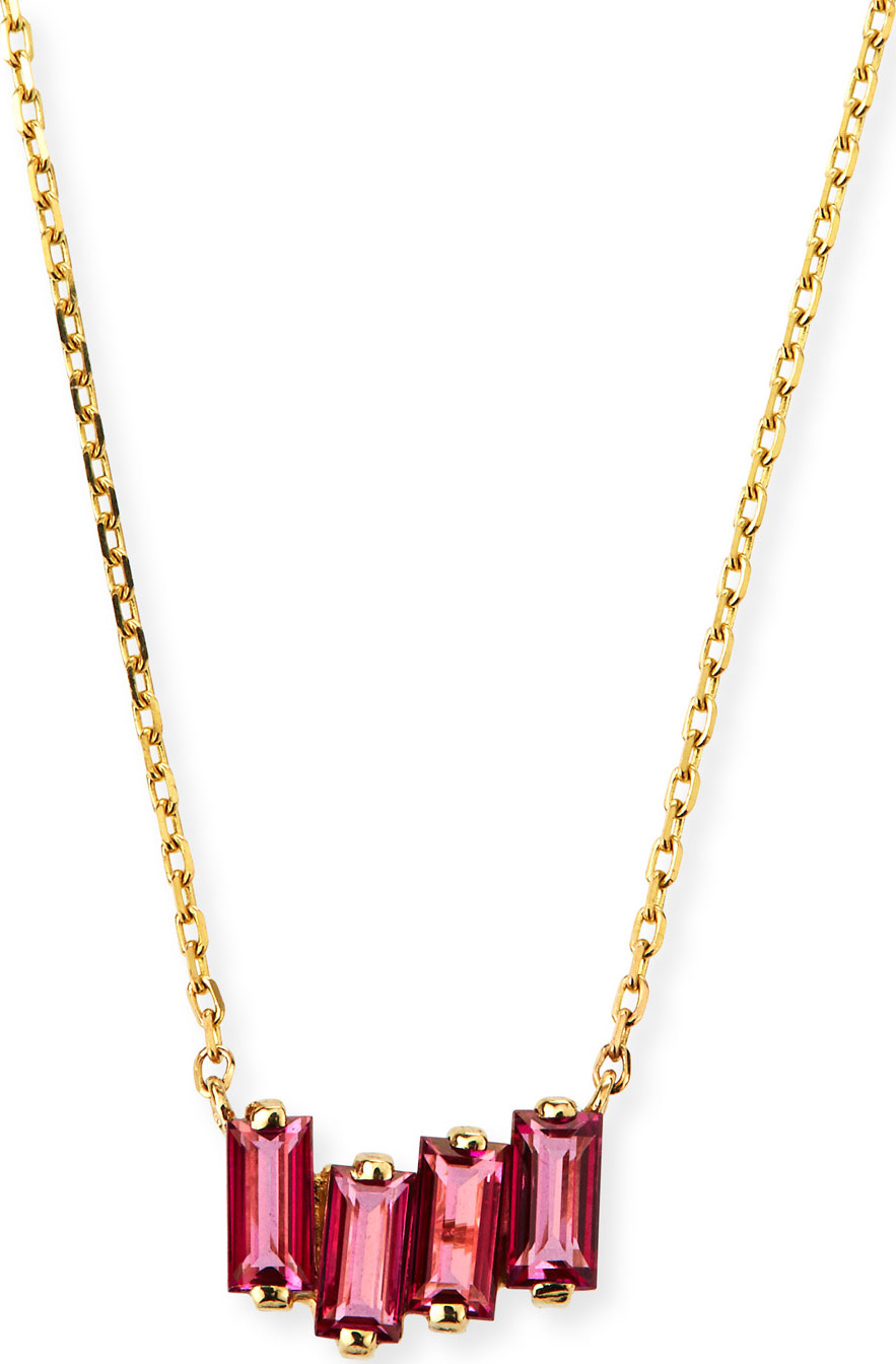 KALAN by Suzanne Kalan 14k Gold Pink Topaz Fireworks Necklace