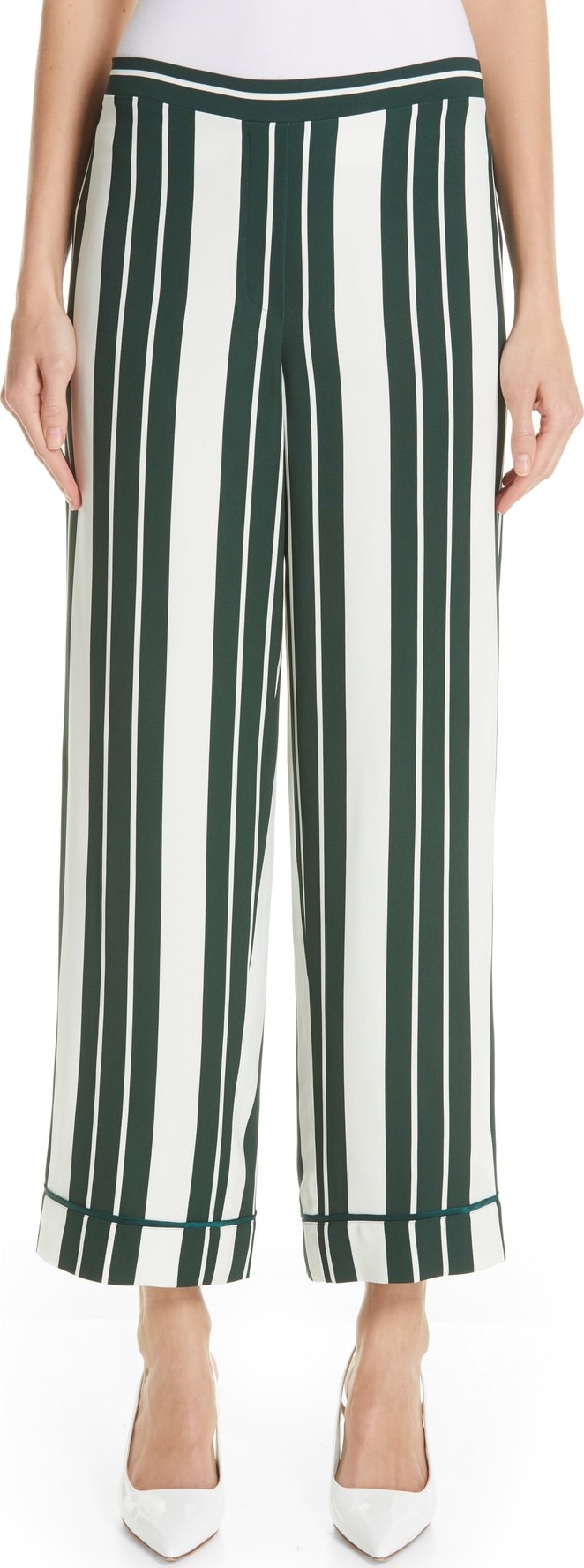 Oscar De La Renta Stripe Crepe Pants