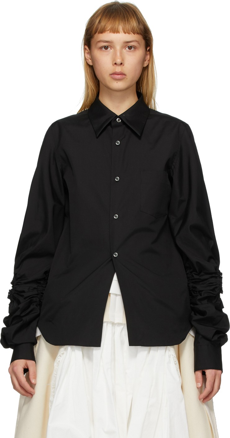 Comme Des Garcons Black Cut-Out Sleeve Shirt