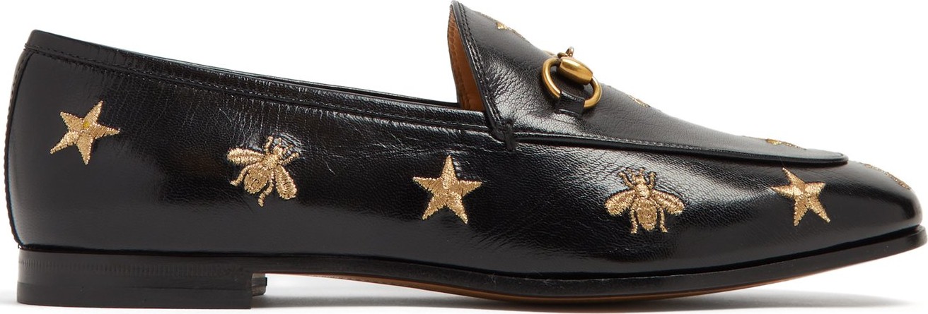 Gucci Jordaan embroidered leather loafers