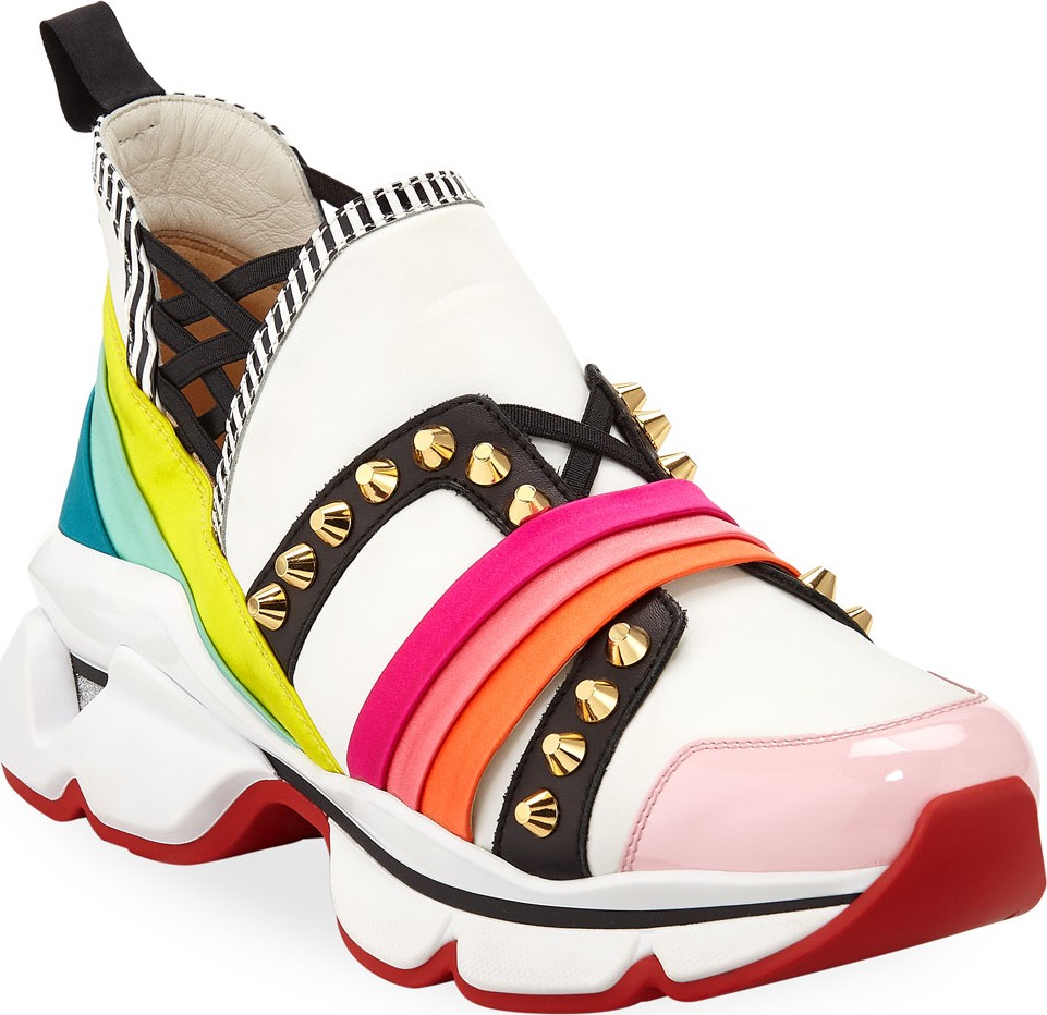 Christian Louboutin 123 Run Rainbow Red Sole Sneakers