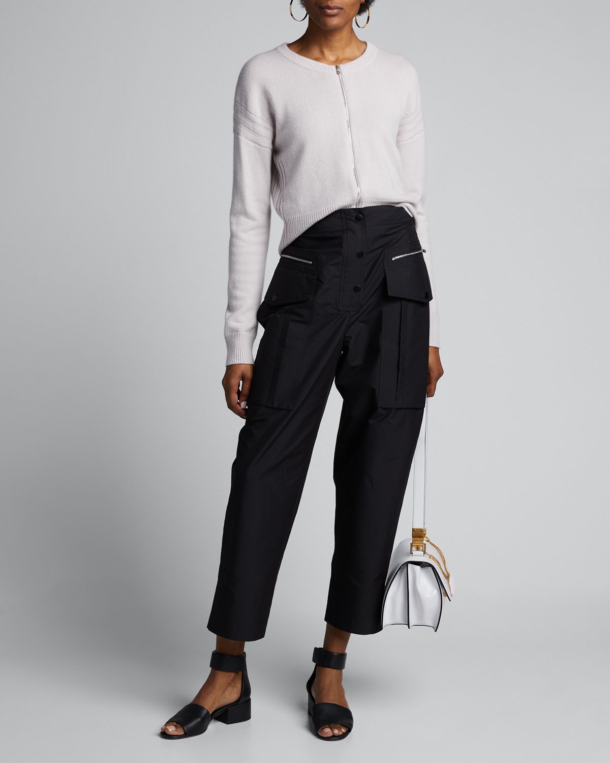 3.1 Phillip Lim Wool-Cashmere Zip-Front Cardigan