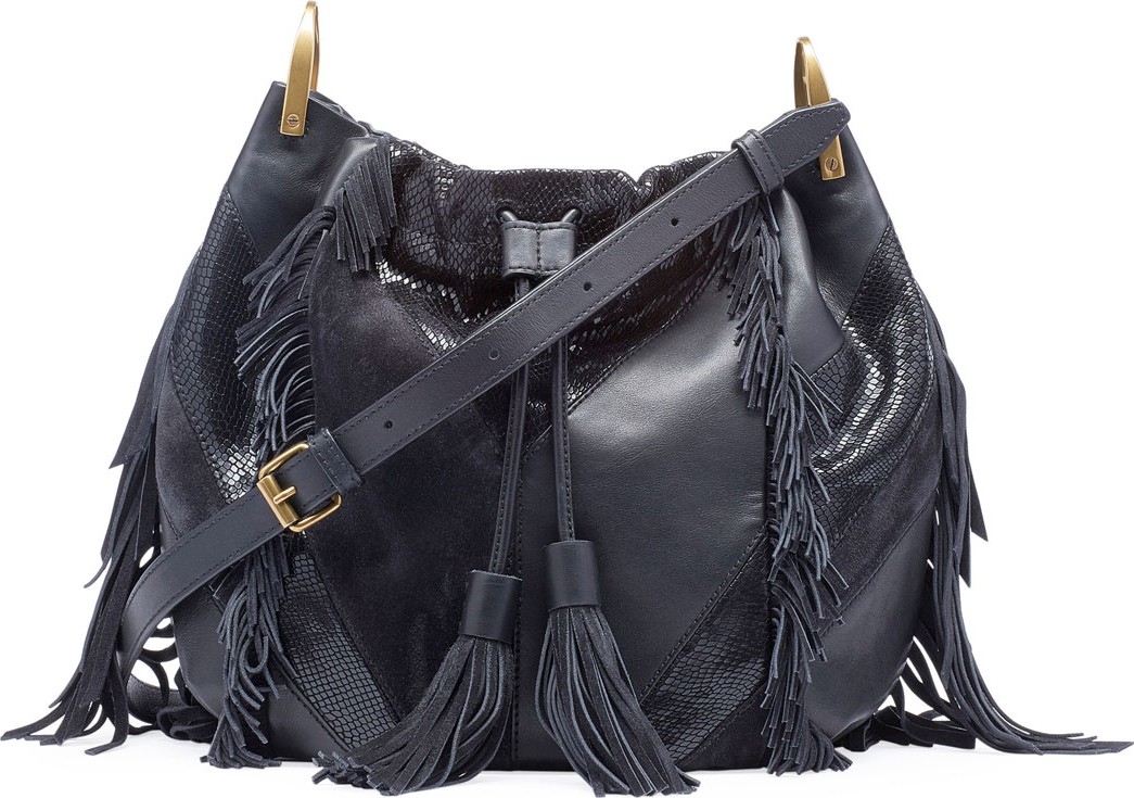 Isabel Marant Jeeba Patchwork Fringe Shoulder Bag