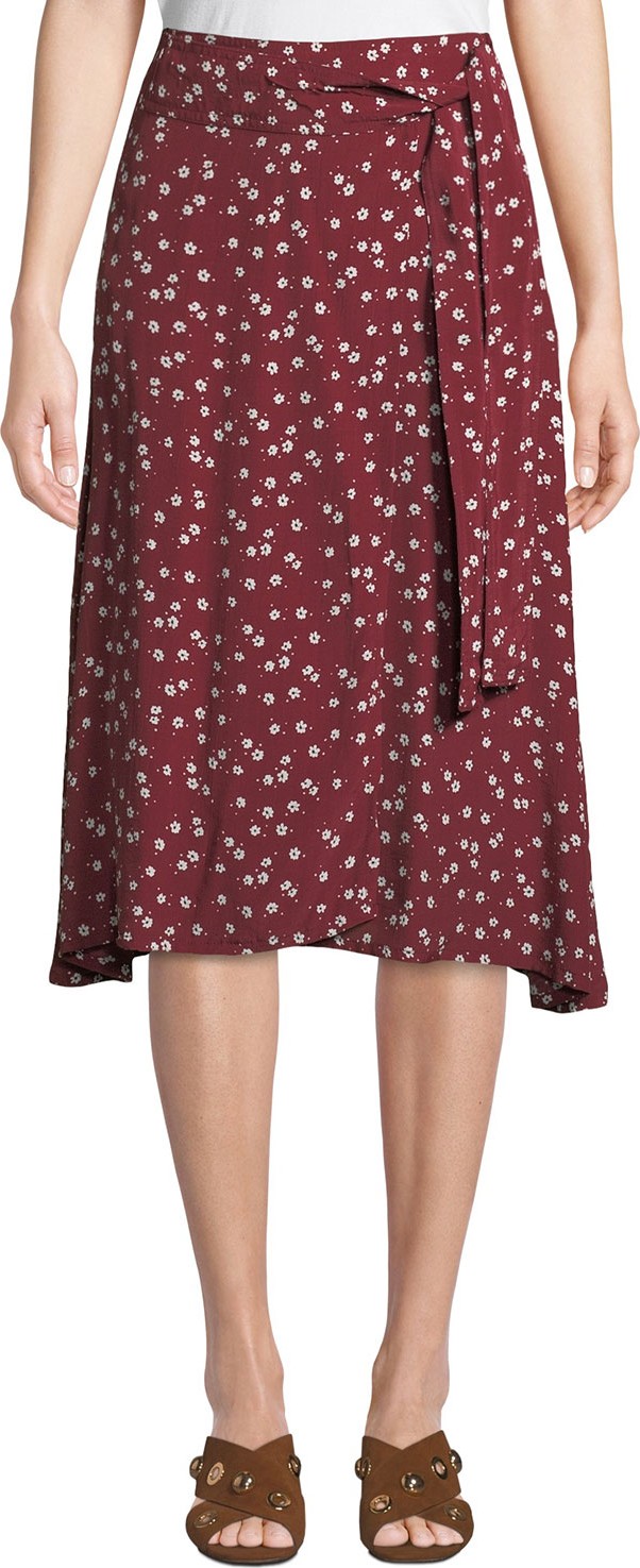 FAITHFULL Valencia Ditsy Floral Wrap Midi Skirt