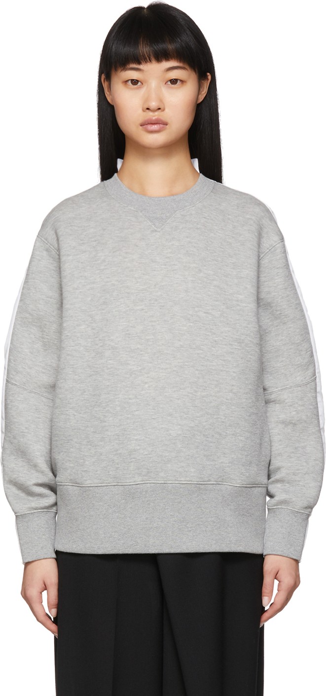 Sacai Grey Shirt Back Sprong Sweatshirt